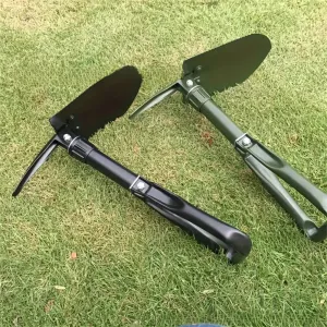 IPRee Outdoor Folding Shovel Steel Multifunctional Camping Tool Survival Shovel With Storage Bag For Outdoor Adventures