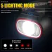 High Light LEHeadlamp with 5 Lighting Modes Gesture Control IPX6 Waterproof Type-Rechargeable Adjustable Angle for Outdoor Camping Fishing Night Riding