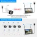 Hiseeu 8WK-12V-4HB315 5MP 8CH Wireless Security Camera System Kit with 12 inch LCD Monitor Smart Home WiFi Color Night Vision Two-Way Audio Work with Alexa EseeCloud APP Surveillance CCTV Systems