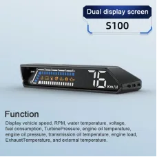 Car Digital Speedometer Head Up Display 4.6 Inch Screen RPM Water Temperature Voltage Fuel Consumption Turbo Pressure Engine Load Multifunctional Vehicle Meter