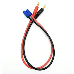 4.0mm Banana Male Plug to EC2 EC3 EC5 Male Connector Lipo Battery Balance Charging Cable 30cm Silicone Wire Charger Cable Adapter for B6 Charger RC Helicopter Vehicle Toys