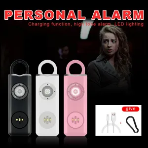 Personal Safety Siren 130dB Siren Strobe Key Chain 3 Colors Anti Robbery Call for Help Alarm