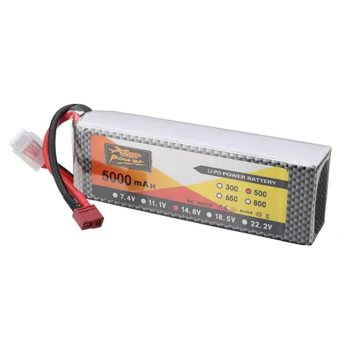 ZOP Power 14.8V 5000mAh 50C 4S LiPo Battery T Plug for RC Car