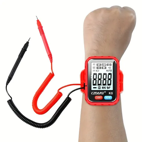 Mini Digital Multimeter Wrist-Worn 6000 Counts Auto-Ranging High Precision 300V AC/DC Rechargeable Battery Wearable Volt Meter