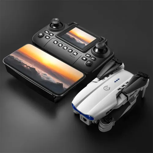 YLR/C E99 / E99D WiFi FPV with LCD Screen Controller HD Dual Camera Lighting Arms Optical Flow Positioning Colorful LED Light Foldable RC Drone Quadcopter RTF