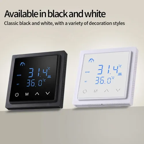 MH1828A AC85-265V 16A Floor Heating Temperature Controller Wall-Mounted Smart Thermostat with LED Touch Screen Wiring Electric Heating Control for Home Tile/Wooden/Marble Floor