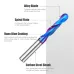 1/4 Inch/6.35mm 8mm Shank Spiral Up Cut Ball Nose End Mill Router Bit with Nano Blue Coating Milling Cutter Tungsten Carbide Flutes