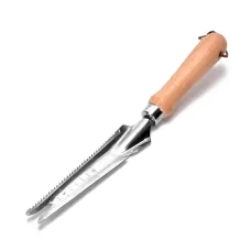 Stainless Steel Multi-functional Drafting Saw Shovel Wooden Handle Grass Cutting Knife Ideal for Gardening and Landscaping