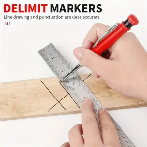 Refillable Carpenter Pencil Set Woodworking Marking Pen Deep Hole Marker High Precision Mechanical Pencil for Accurate Craftsmanship and Drafting Essential Tool for Engineers Carpenters and Architects