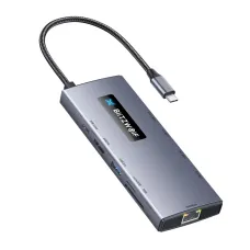 BlitzWolf BW-NEW TH8 10-in-1 Type-C HUB with Type-C PD 100W Power Delivery USB3.0 Type-C 3.0 4K@60HZ SD & TF Card Slot RJ45 1000Mbps