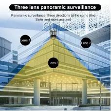 QD18 6MP Three-lens WiFi+bluetooth IP Camera Three Screen PTZ Camera Night Vision Auto Motion Tracking Two-way Audio Waterproof Dual Integrated Antennas CCTV Video Surveillance Cameras