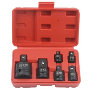 Socket Adapter Set Chrome Molybdenum Steel Impact Driver Reducer Corrosion Resistant Black Oxide Finish Ball Detent Lock Universal Wrench Tool Conversion Ratchet Drive Accessories Multiple Sizes