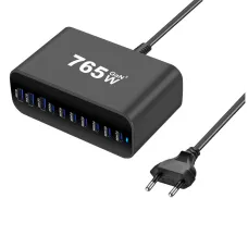 [GaN Tech] Bakeey YMX-615-765W 765W 10-Port USB PD Charger 3USB-A+7USB-C PD Fast Charging Desktop Charging Station EU Plug for iPhone 17 17 Pro 16 Pro Max 15 14 for Huawei Pura 80 Ultra for Samsung Galaxy S25 Ultra for OPPO