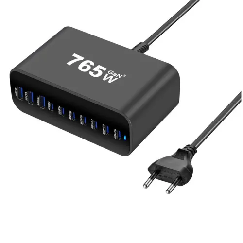 [GaN Tech] Bakeey YMX-615-765W 765W 10-Port USB PD Charger 3USB-A+7USB-C PD Fast Charging Desktop Charging Station EU Plug for iPhone 17 17 Pro 16 Pro Max 15 14 for Huawei Pura 80 Ultra for Samsung Galaxy S25 Ultra for OPPO