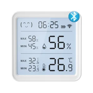 Xiaomi Smart Wireless Temperature Humidity Sensor with Advanced Bluetooth/WiFi Technology Adjustable Modes Low Power Consumption Ideal for Remote Home Monitoring and Smart Home Automation