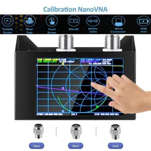SAA-2N NanoVNA V2 Antenna Analyzer 3G Vector Network Analyzer 4.0 Inch Touching Screen Shortwave HF VHF UHF with Iron Housing