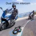 Coralme Q58MAX Motorcycle Helmet Mixing Intercom Helmet Bluetooth Headset with 300m Double Intercom Helmet Headset Group Speaker with LCD Display