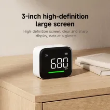 Atuman CF1 Multifunctional Carbon Dioxide Tester CO2 Temperature Humidity Display Clock display 3 inch Screen High Accuracy Type-C Charging 2200mAh Battery
