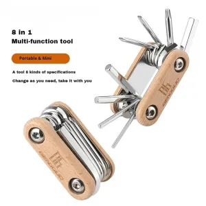 BENGGUO 8 in 1 Portable Folding Mini Bike Repair Tool Multifunctional Screwdriver Hex Wrench for Bike Tire Chain