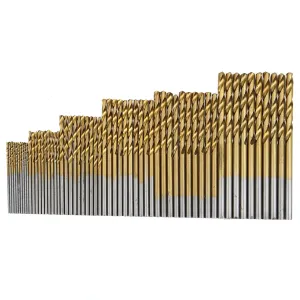 60PCS 1mm/1.5mm/ 2mm/2.5mm/3mm/3.5mm Titanium-Coated High-Speed Steel Twist Drill Bit Set Diverse Sizes Precision Crafted Drilling Tool