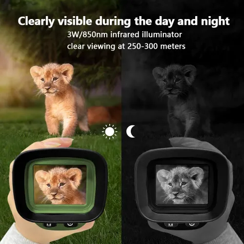 40MP 2.5K Infrared Telescope Monocular 984ft Night-Vision Distance Photo Video Record 6X Optical Magnification 8X Digital Zoom