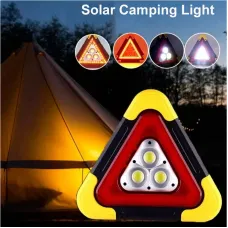 Solar Emergency Triangle Warning Light Safety Emergency Car Warning Frame Traffic Warning Sign Car Tripod Solar Reflective Triangle Emergency Light Warning