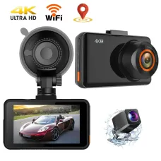 3-Inch Dash Cam Front 4K UHD Rear 1080P 170 Dual-Lens WiFi Driving Recorder HD Dual Recording Car Front Windshield DVR G-Sensor