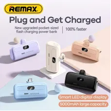 REMAX RPP-633 Plug-in Capsule Power Bank 16.2Wh 5000mAh External Battery Power Supply Fast Charging with Digital Display Plug and Play for iPhone 16 Pro 15 14 13 Pro Max for Huawei Mate XT for XIAOMI for SAMSUNG