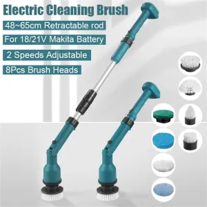 Electric Cleaning Brush 350W 10000mAh Battery 600/1000RPM IPX7 Waterproof with 8 Interchangeable Heads and Extendable Shaft for Bathroom Kitchen Car Cleaning