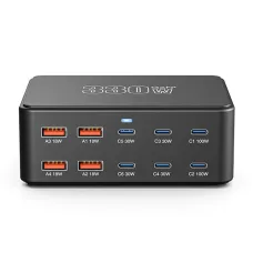 [GaN Tech] Bakeey HW-66 330W 10-Port USB PD Charger 6USB-C+4USB-A QC3.0 PD3.0 PPS SCP AFC Fast Charging Desktop Charging Station EU Plug for iPhone 16 15 14 Pro Max for Samsung Galaxy Z Flip6 for Huawei Mate XT