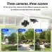 Three Lens 6MP HD Solar Powered Security Camera 5X Zoom PTZ Color Night Vision Red Blue Alarm Wireless WiFi Outdoor AI Human Detection Weatherproof Camera