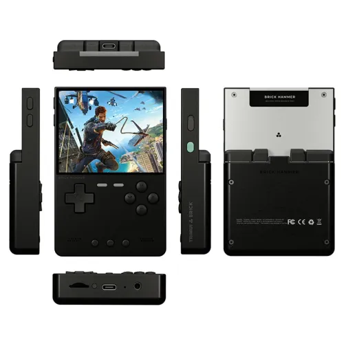 128G TRIMUI Brick Hammer Handheld Gaming Console 3.2-inch IPS Screen Open-Source System Allwinnder A133plus Quad-core Support WiFi & bluetooth Video Game Player Built-in Dual Stereo Speakers 3000mAh Rechargeable Retro Game Console