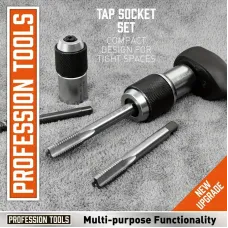 2PCS Adjustable Jaw Tap Set 3/8" Drive Premium Steel Fits Taps Reamers High-Quality Versatile Tool