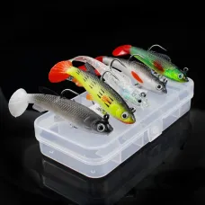 ZANLUR5pcs Plastic Soft Bait Simulation Fishing Lures 3Eyes Artificial Bait Swimbaits Kit Fishing Accessories