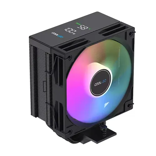 COOLLEO B40S DIG ARGB 4 Heat Pipes CPU Cooler Professional Digital Display Radiator TDP 200W CPU Air Cooler for LGA1700 AM4 AM5