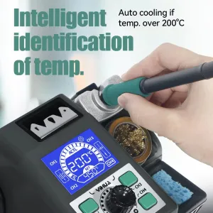 YIHUA 982 Soldering Iron Station Rapid Heating LCD Display Compatible C210 C245 Handles 90C to 450C Adjustable Temperature Compact Design Professional Welding