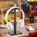 T11/T12 RGB Gaming Headphone Stand On-ear Headset Computer Desk Display Holder LED Base/USB Pickup Light Colorful Atmosphere Lamp Bracket for Gamer PC Accessories