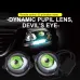 LED Headlight with Dual Dynamic Devil Eye Design Multiple Modes for Cars Motorcycles Universal