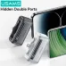 USAMS CD233 20W 4500mAh Dual-Port Plug-in Power Bank Digital Display External Battery Power Supply with 2 Inputs & 2 Outputs Support PD QC AFC FCP SCP Fast Charging for iPhone 16 Pro 15 14 Plus 13 12 Pro Max for Huawei Mate XT for Xiaomi 15pro for Sam