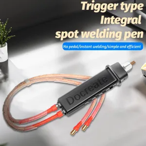 DIY Handheld Spot Welding Pen Gold-Plated Pure Copper 1500A High Conductivity 66cm Compact 414g for Battery 18650 Welding