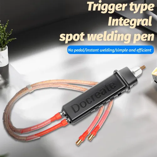 DIY Handheld Spot Welding Pen Gold-Plated Pure Copper 1500A High Conductivity 66cm Compact 414g for Battery 18650 Welding