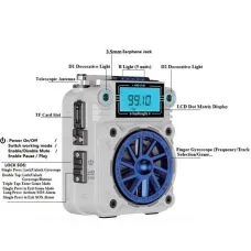 Hanrongda HRDG18 Wireless bluetooth Speaker with RGB Light 40mm HiFi Speaker LCD Display Screen Support TF Card Playback Small Portable FM Radio Speakers