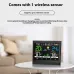 Wireless Weather Station Touchscreen Display Indoor Outdoor Temperature Humidity Forecast Moon Phase Comfort Level with Sensor