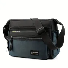Waterproof Nylon Men Crossbody Bag Large Capacity Multiple Pockets Zipper Shoulder Bag Fashion Casual Outdoor Travel Messenger Bag