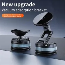 Magnetic Vacuum Suction Car Phone Holder Universal Foldable Extendable Mount for Most Smartphones Windshield Dashboard