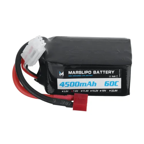MARSLIPO 7.6V 4500mAh 60C 2S Lipo Battery T Plug for RC Car
