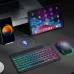 RGB bluetooth Keyboard and Mouse Kit for Phone Tablet Laptop Portable Rechargeable Keyboard Mouse Combo with Silent Click