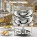 Warmounts 4-Pack Chafing Dish Buffet Set, 5QRound Buffet Servers and Warmers Set, Stainless Steel Catering Food Warmer with Glass Lid & Holder for Party Home Garden Wedding