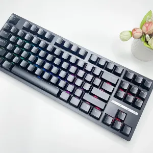 German Layout H87 RGB Mechanical Gaming Keyboard 87-keys Three-mode Hot-swappable 3000mAh Battery 2.4G/BT/Type-C Wired Gamer Keyboards for PC Laptop Computer