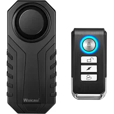Wsdcam 113dB Bike Alarm Wireless Vibration Motion Sensor Waterproof Remote Motorcycle Alarm